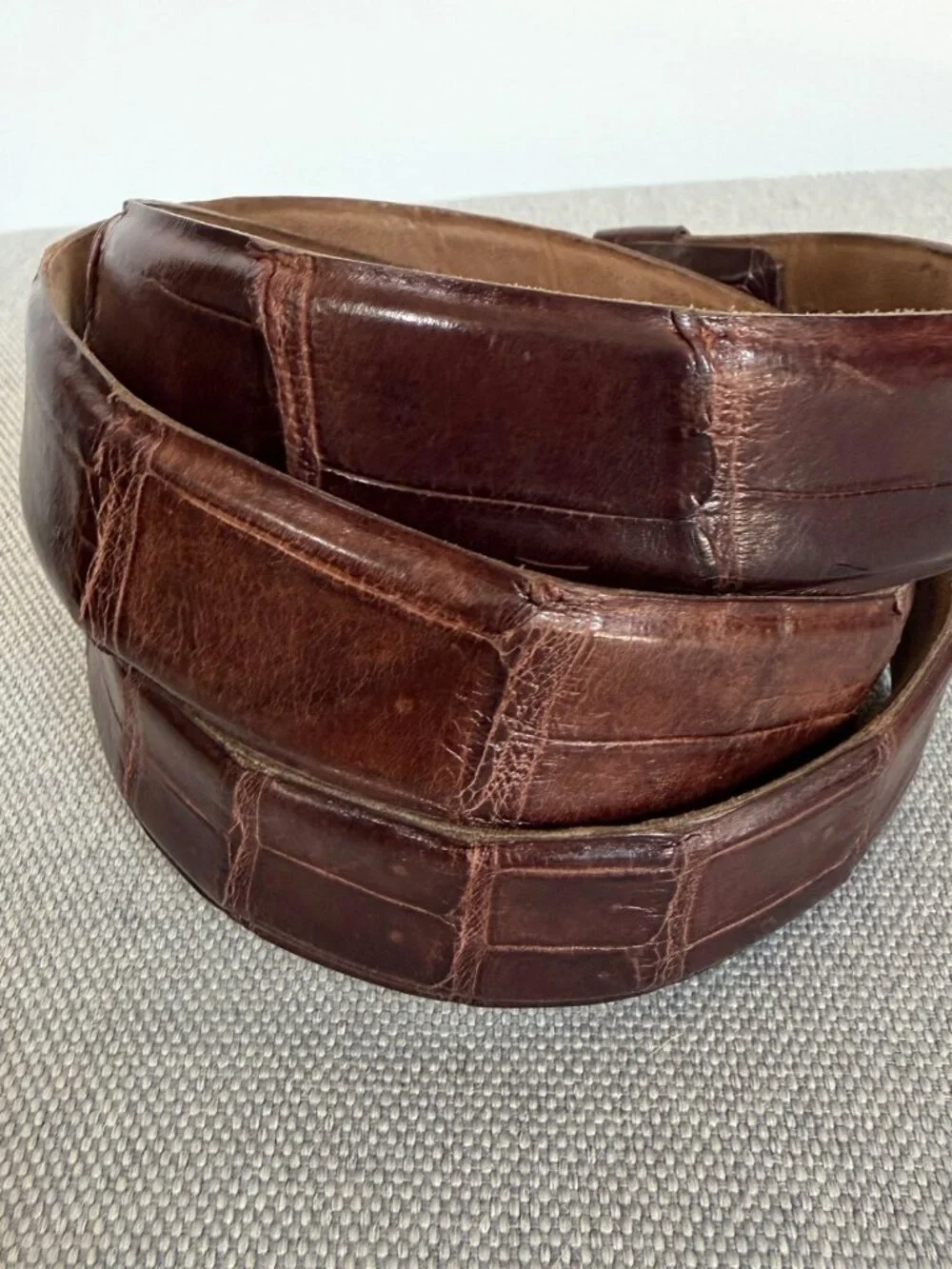 Brown Genuine Crocodile Belt (Vintage?) COCODRILO LEGITIMO Mexico